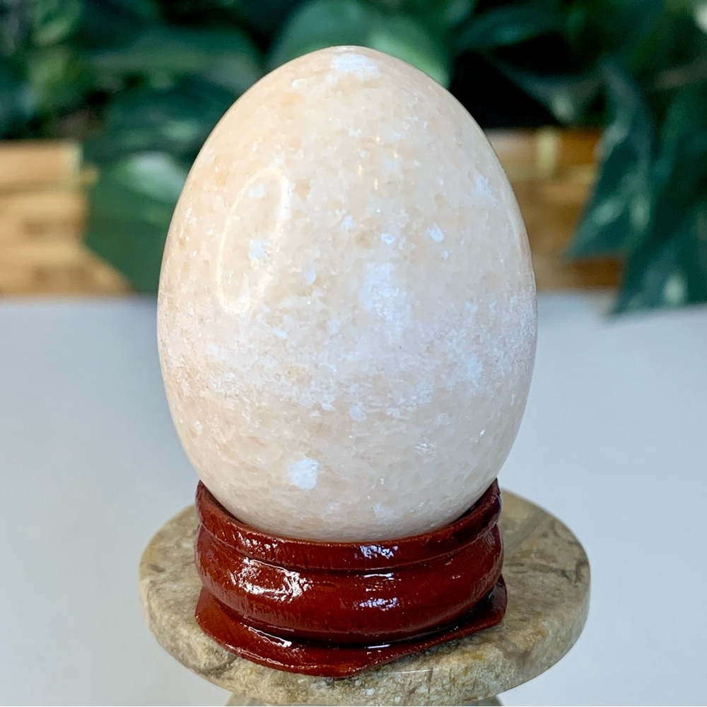 Orange Calcite Egg Crystal Healing Chakra Stone Meditation Reiki Metaphysical 2"